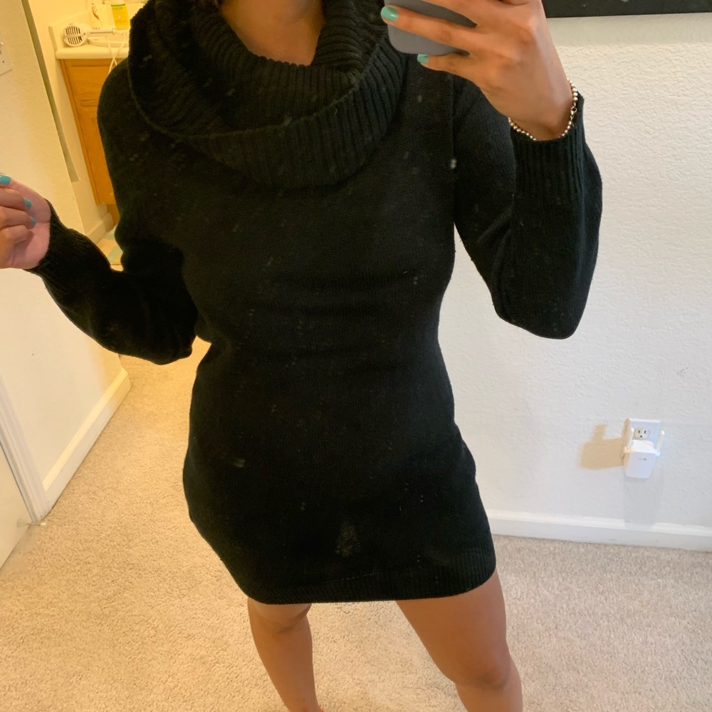 Black knit dress